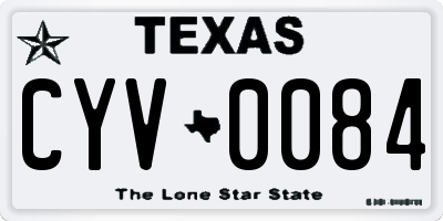 TX license plate CYV0084
