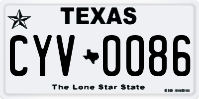 TX license plate CYV0086