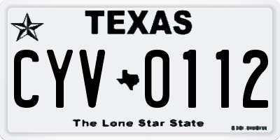 TX license plate CYV0112