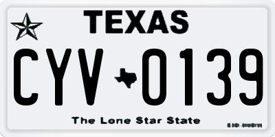 TX license plate CYV0139