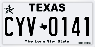 TX license plate CYV0141