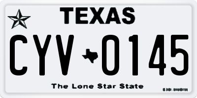 TX license plate CYV0145