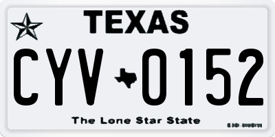 TX license plate CYV0152
