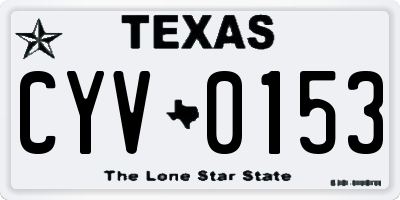 TX license plate CYV0153