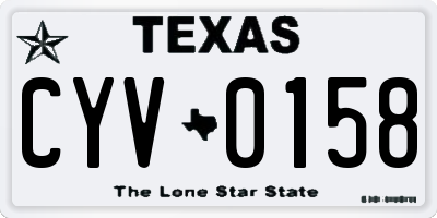 TX license plate CYV0158