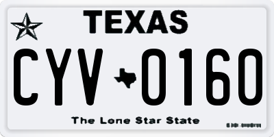 TX license plate CYV0160