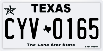 TX license plate CYV0165