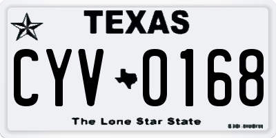 TX license plate CYV0168