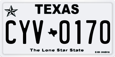 TX license plate CYV0170