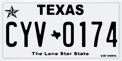 TX license plate CYV0174