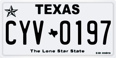 TX license plate CYV0197