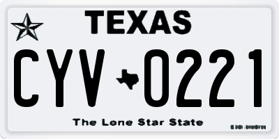 TX license plate CYV0221