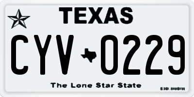 TX license plate CYV0229