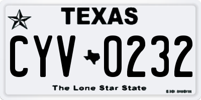 TX license plate CYV0232