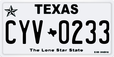 TX license plate CYV0233