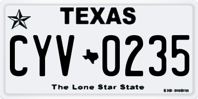 TX license plate CYV0235