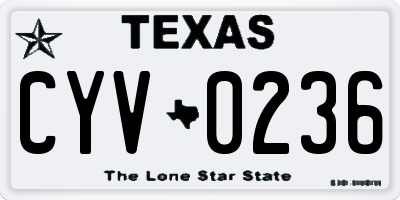 TX license plate CYV0236