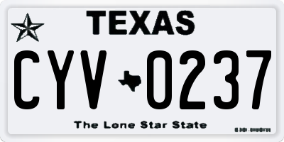TX license plate CYV0237