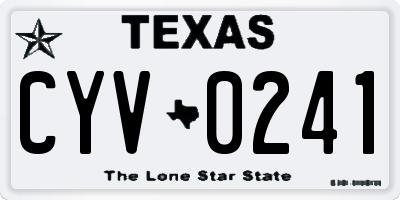 TX license plate CYV0241