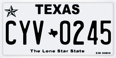 TX license plate CYV0245