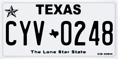 TX license plate CYV0248