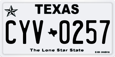 TX license plate CYV0257