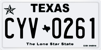 TX license plate CYV0261