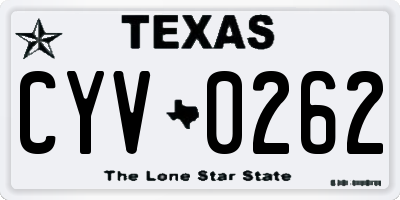 TX license plate CYV0262