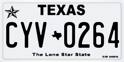 TX license plate CYV0264