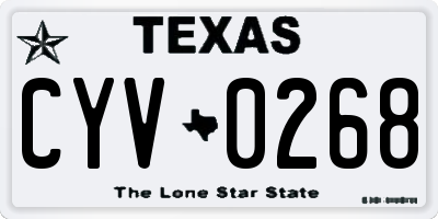 TX license plate CYV0268