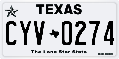 TX license plate CYV0274