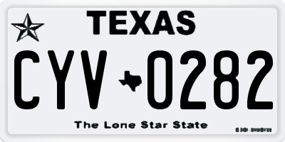 TX license plate CYV0282