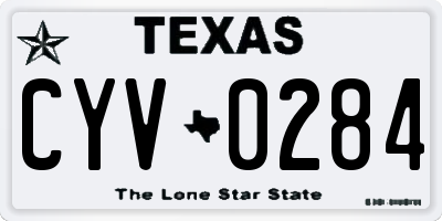 TX license plate CYV0284