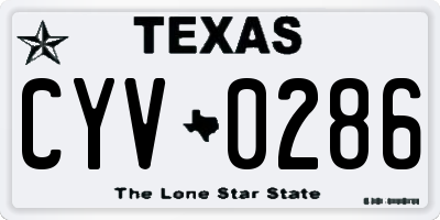 TX license plate CYV0286