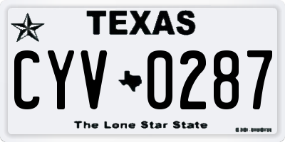 TX license plate CYV0287