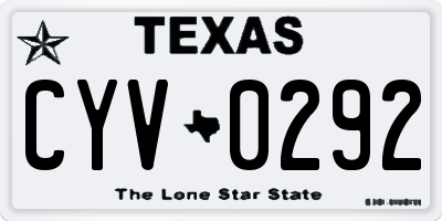 TX license plate CYV0292