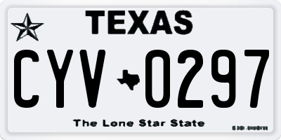 TX license plate CYV0297