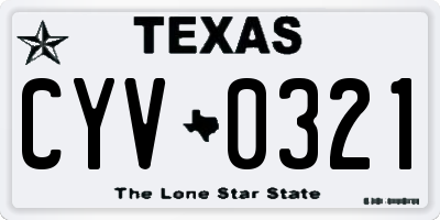 TX license plate CYV0321
