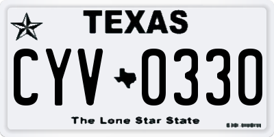 TX license plate CYV0330