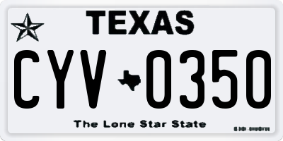 TX license plate CYV0350
