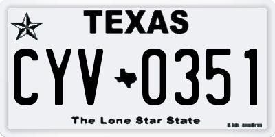 TX license plate CYV0351