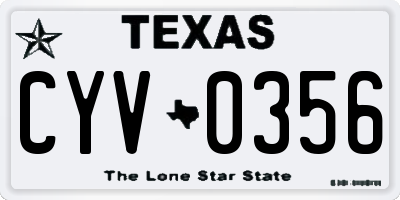 TX license plate CYV0356