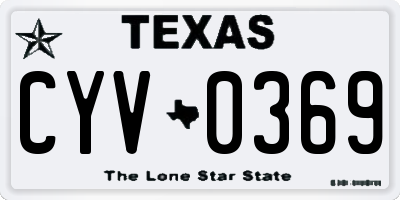 TX license plate CYV0369