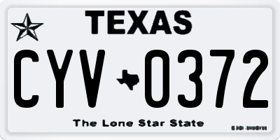 TX license plate CYV0372