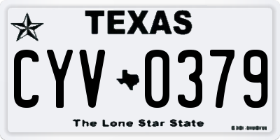 TX license plate CYV0379