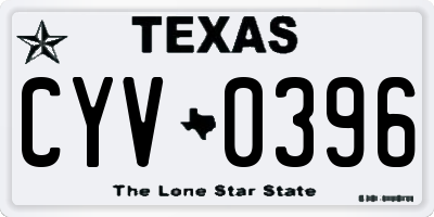 TX license plate CYV0396