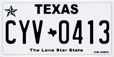 TX license plate CYV0413