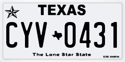 TX license plate CYV0431