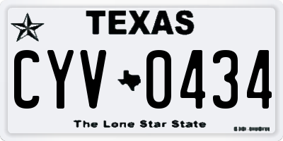TX license plate CYV0434