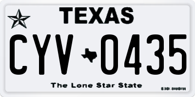 TX license plate CYV0435